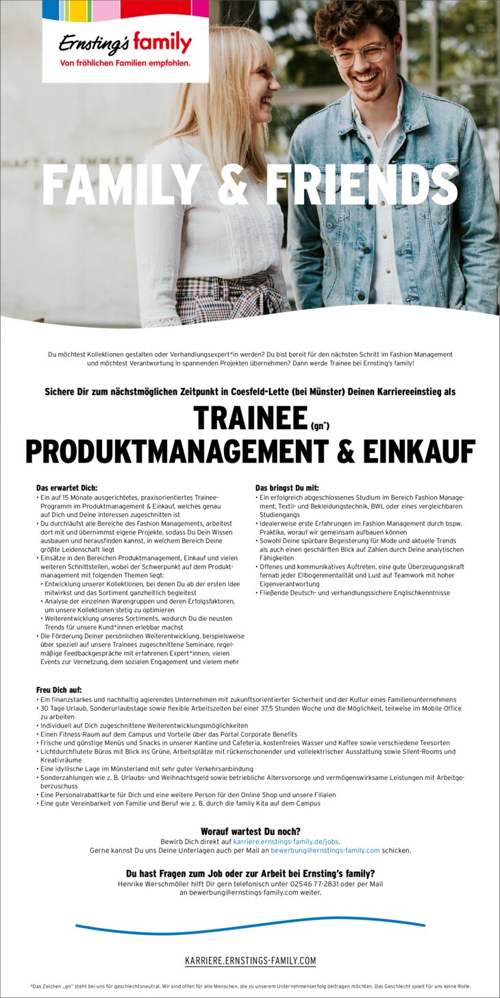 Trainee (gn*) Produktmanagement & Einkauf